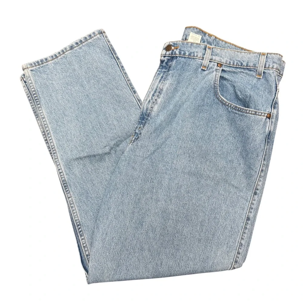 Levis 545 Loose Fit Jeans Mens 42x32 Blue Vintage 90s Brown Tab Denim Pants 545